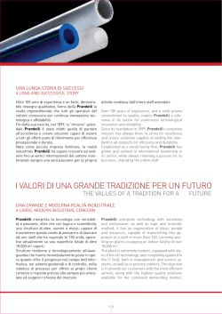 I VALORI DI UNA GRANDE TRADIZIONE PER UN FUTURO CHE &egrave;