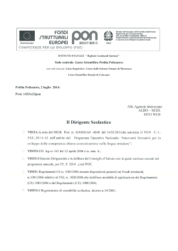 Graduatoria definitiva progetto per la fornitura dei beni stage all