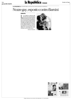 Nozze gay, esposto contro Barnini
