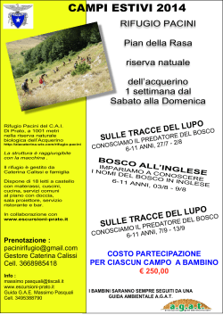 CAMPI ESTIVI 2014 - Escursioni Prato