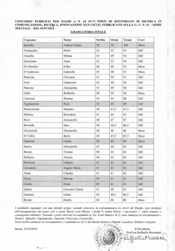 graduatoria - Dipartimento di Comunicazione e Ricerca Sociale