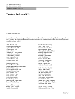Thanks to Reviewers 2013
