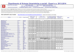 Dipartimento di Scienze Umanistiche e sociali - Esami a.a. 2013-2014