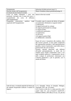 Insegnamento Istituzioni di diritto privato (mod. 3) Docente titolare