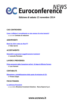 Edizione di sabato 15 novembre 2014