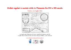 Ordini regolari e società civile in Piemonte fra XVI e XIX secolo