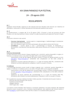 XIX GRAN PARADISO FILM FESTIVAL 24 - 29 agosto 2015