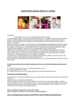 Dispensa disintossicazione idrica 21gg
