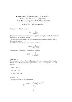Compito di Matematica I - A.A 2013/14 - C.d.L. in Chimica