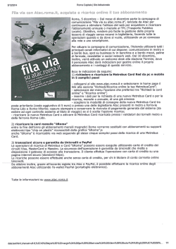 Fila via con &Agrave;tac.roma.it, acquista e ricarica online