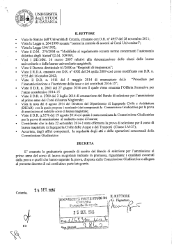 graduatoria - Universit&agrave; degli Studi di Catania