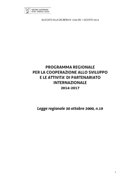 Programma regionale per la cooperazione allo sviluppo e le attività