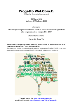 Progetto Wel.Com.E.