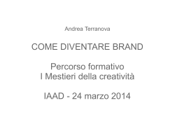 Andrea Terranova Come diventare Brand
