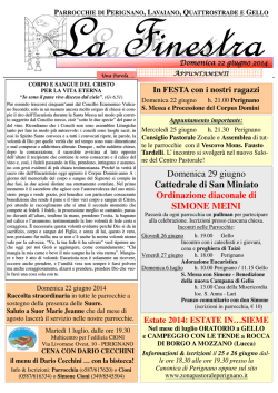 Domenica 29 giugno Cattedrale di San Miniato Ordinazione