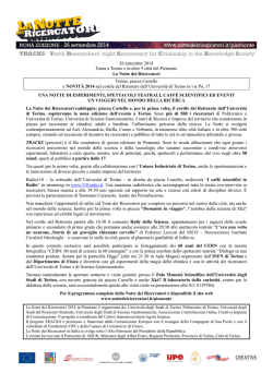 Il comunicato stampa "La Notte dei Ricercatori