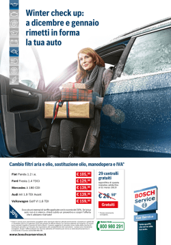 Cambio filtri aria e olio, sostituzione olio, manodopera e IVA*