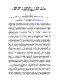 PRINCIPI DI CHIRURGIA ONCOLOGICA