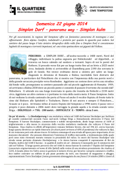 Domenica 22 giugno 2014 Simplon Dorf &ndash; panorama weg