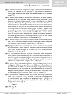 Capitolo 3 – Gli amminoacidi e le proteine