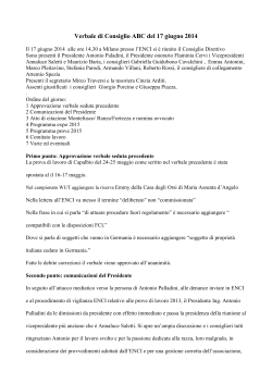 verbale consiglio direttivo 17 giugno 2014