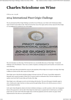 Charles Scicolone on Wine - 2014 International Pinot Grigio