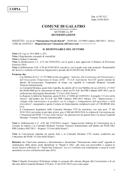 "Sistemazione strade Rurali" - PIAR Mis. 125 PSR Calabria 2007/2013