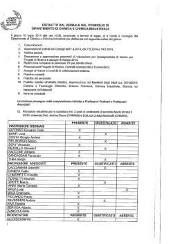 estratto dal verbale del consiglio di dipartimento di chimica e