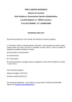 Inscrizione al poligono - Tiro a Segno Nazionale Sezione di Lanciano