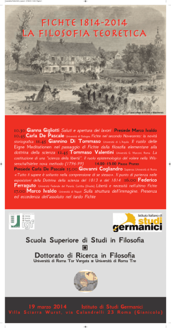 Fichte 1814-2014 La FiLosoFia teoretica