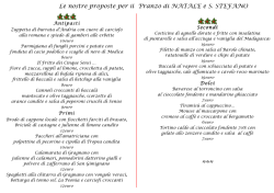 Il nostro menu di Natale