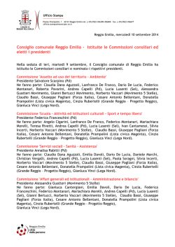Istituite le Commissioni consiliari ed eletti i presidenti