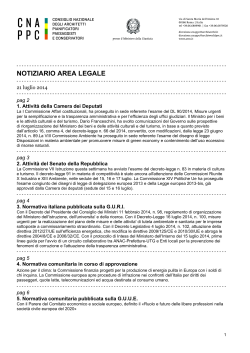 NOTIZIARIO AREA LEGALE - Ordine degli Architetti di Firenze