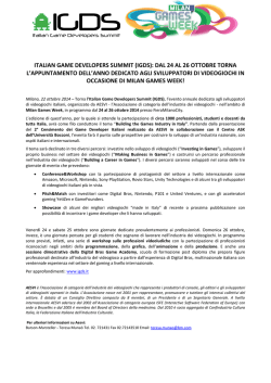 ITALIAN GAME DEVELOPERS SUMMIT (IGDS): DAL