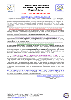 Agenzie Fiscali Reggio Calabria: NOTIZIE UTILI 17