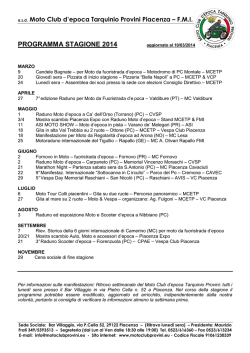 Programma manifestazioni 2014
