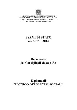 ESAMI DI STATO a.s. 2013 – 2014 Documento del Consiglio