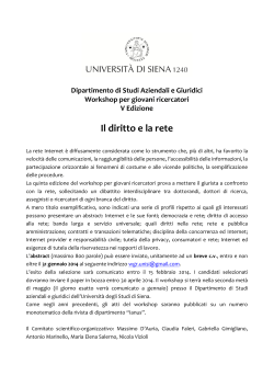 Il diritto e la Rete - Unisi.it - Università degli Studi di Siena
