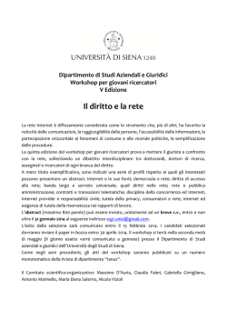 Il diritto e la Rete - Unisi.it - Universit&agrave; degli Studi di Siena