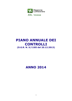 Piano Annuale dei Controlli - anno 2014