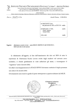 Sollecito alla riconsegna del "registrino" entro GIUGNO 2014.