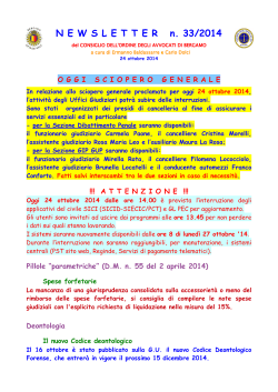 NEWSLETTER 2014 n. 33 - Ordine Avvocati Bergamo