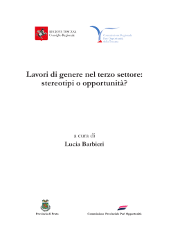 Lavori di genere nel terzo settore - Consiglio Regionale della Toscana