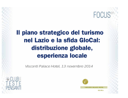 Il piano strategico del turismo nel Lazio e la sfida GloCal