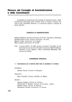 Rinnovo del Consiglio di Amministrazione e delle Commissioni