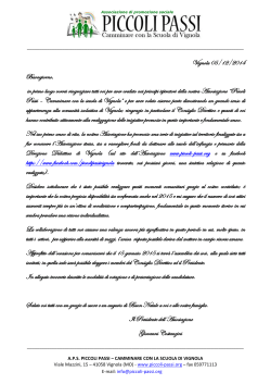 Lettera del presidente - Associazione Piccoli Passi