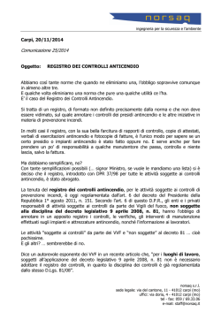 comunicazione 25-14 registro dei controlli antincendio