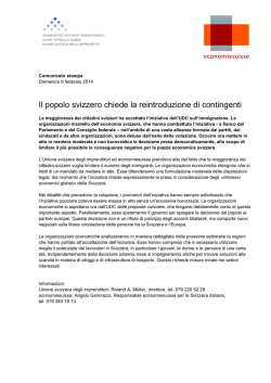 Il popolo svizzero chiede la reintroduzione di