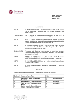 DR n. 1263/2014 del 28/05/2014 classif. III/12 IL RETTORE