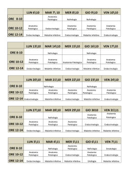LUN 13\10 MAR 14\10 MER 15\10 GIO 16\10 VEN 17\10 ORE 8